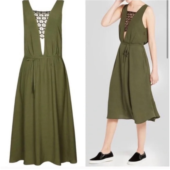 Sandro plunge neck midi dress - Picture 2 of 15